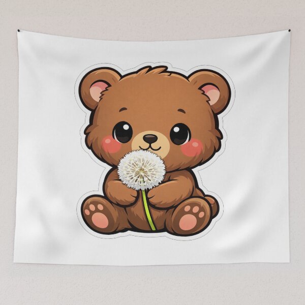 Item preview, Cute Little Brown Bear With Dandelion designed and sold by Owcomm.