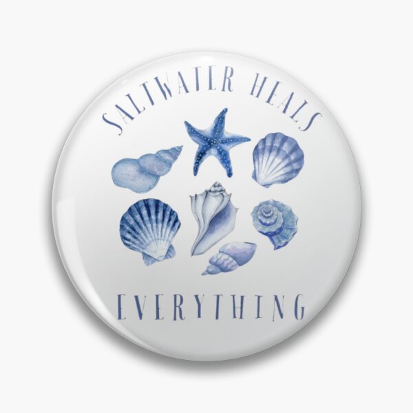 Item preview, Saltwater Heals Everything Coastal Seashell & Starfish Beach Graphic Design designed and sold by Palette & Hue.
