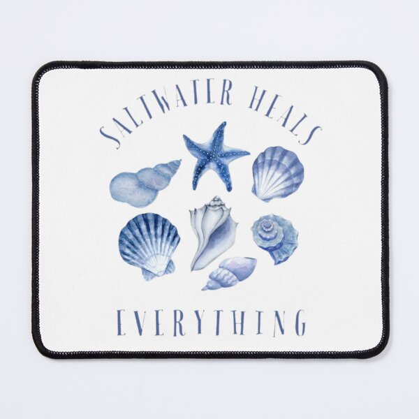 Item preview, Saltwater Heals Everything Coastal Seashell & Starfish Beach Graphic Design designed and sold by Palette & Hue.