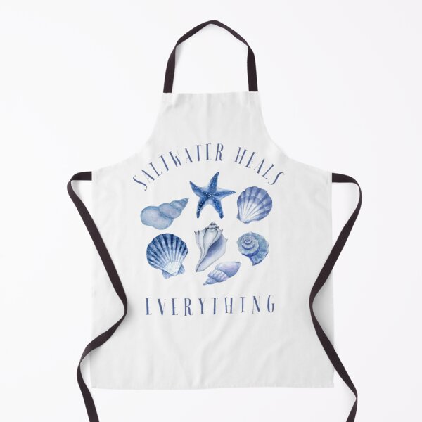 Item preview, Saltwater Heals Everything Coastal Seashell & Starfish Beach Graphic Design designed and sold by Palette & Hue.