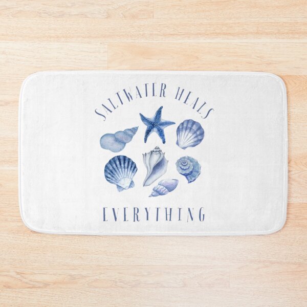 Item preview, Saltwater Heals Everything Coastal Seashell & Starfish Beach Graphic Design designed and sold by Palette & Hue.