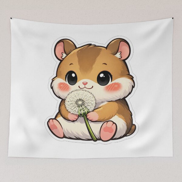 Item preview, Cute Hamster Holding A Fluffy Dandelion designed and sold by Owcomm.