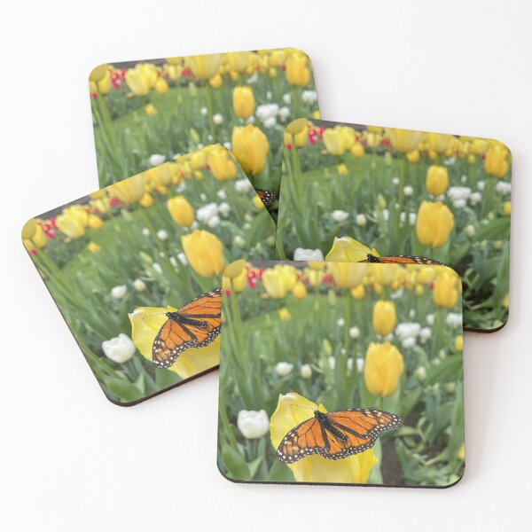 Item preview, Monarch Butterfly on Yellow Tulip – Nature Wildlife Photography designed and sold by Be Captured by Brittany Emma.