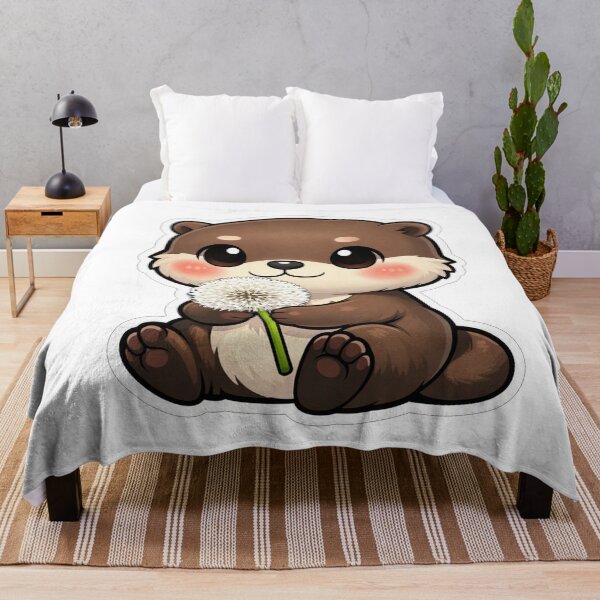 Item preview, Cute Baby Otter Holding A Dandelion designed and sold by Owcomm.