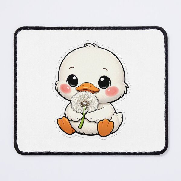 Item preview, Cute Baby Duckling Holding Dandelion Fluff Sticker designed and sold by Owcomm.