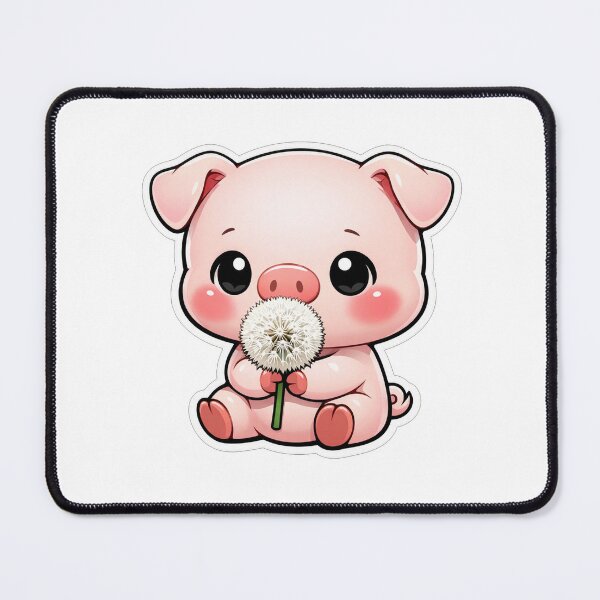 Item preview, Cute Baby Pig Sniffing A Dandelion designed and sold by Owcomm.