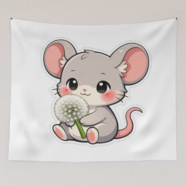 Item preview, Cute Little Mouse Holding A Dandelion designed and sold by Owcomm.