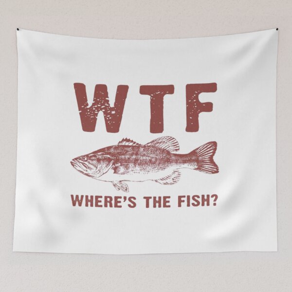 Item preview, WTF Where's the Fish? Funny Fishing Graphic Design for Anglers designed and sold by Palette & Hue.
