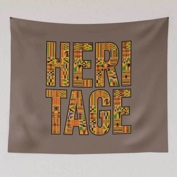 Item preview, Heritage Kente Pattern Typography African Culture Pride Vintage Art designed and sold by SplashTastic.