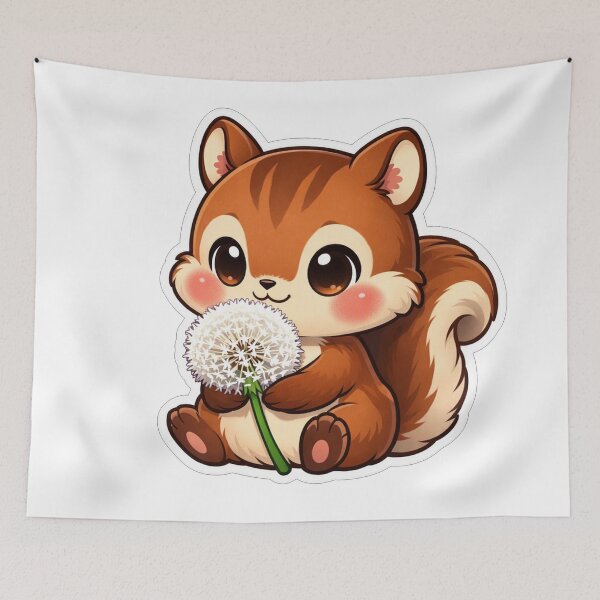 Item preview, Cute Baby Squirrel Holding A Dandelion designed and sold by Owcomm.