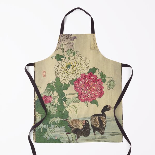 Item preview, Japanese Moorhen and Poppy - Bairei Kono Vintage Art No. 21 designed and sold by UkiyoInkStudio.