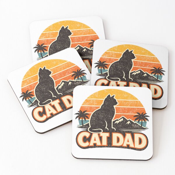 Item preview, Cat Dad Retro Sunset designed and sold by teemix.