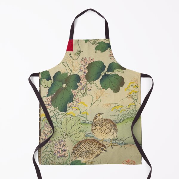 Item preview, Japanese Quail and Kudzu - Bairei Kono Vintage Art No. 22 designed and sold by UkiyoInkStudio.