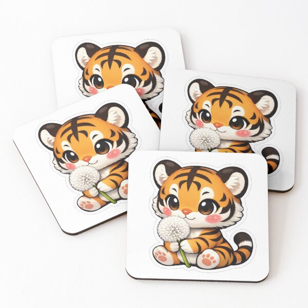 Item preview, Cute Baby Tiger Holding A Dandelion designed and sold by Owcomm.