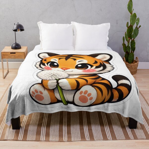 Item preview, Cute Baby Tiger Holding A Dandelion designed and sold by Owcomm.