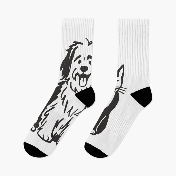 Item preview, Happy Shaggy Dog and Calm Cat Line Art designed and sold by evrakursaine32.
