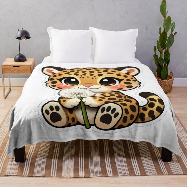 Item preview, Cute Baby Leopard Holding A Dandelion designed and sold by Owcomm.