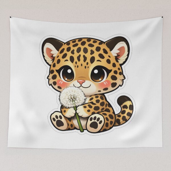 Item preview, Cute Baby Leopard Holding A Dandelion designed and sold by Owcomm.