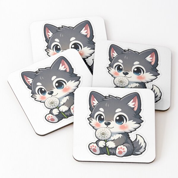 Item preview, Cute Little Wolf Holding A Dandelion designed and sold by Owcomm.