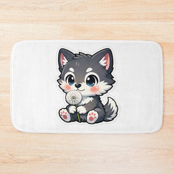 Item preview, Cute Little Wolf Holding A Dandelion designed and sold by Owcomm.