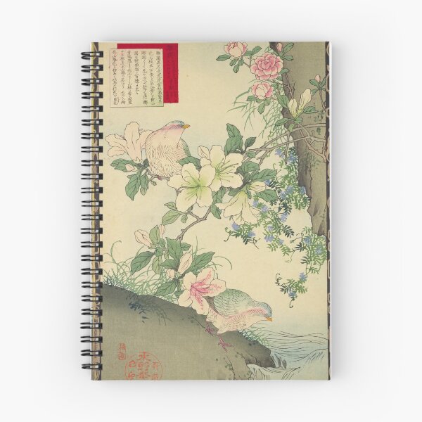 Item preview, Japanese Turtle Dove and Azalea - Bairei Kono Vintage Art No. 24 designed and sold by UkiyoInkStudio.