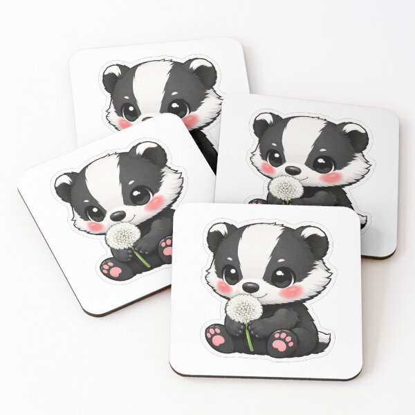 Item preview, Cute Baby Badger Holding White Flower designed and sold by Owcomm.
