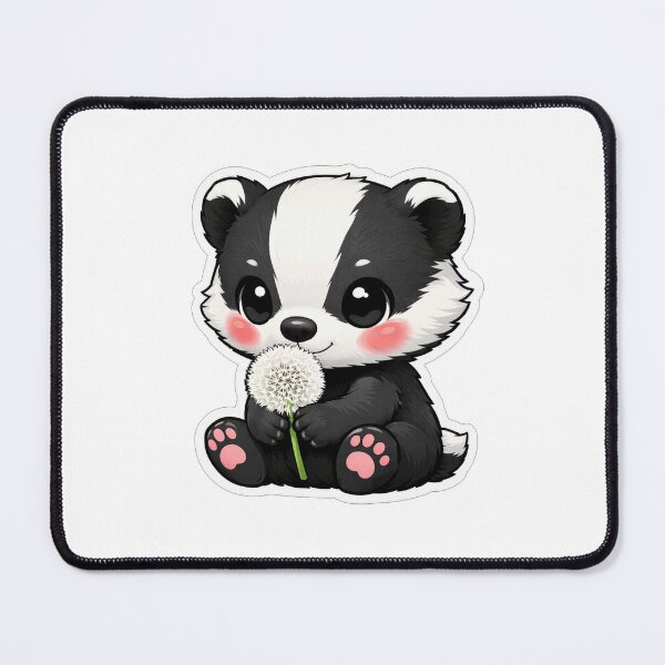 Item preview, Cute Baby Badger Holding White Flower designed and sold by Owcomm.