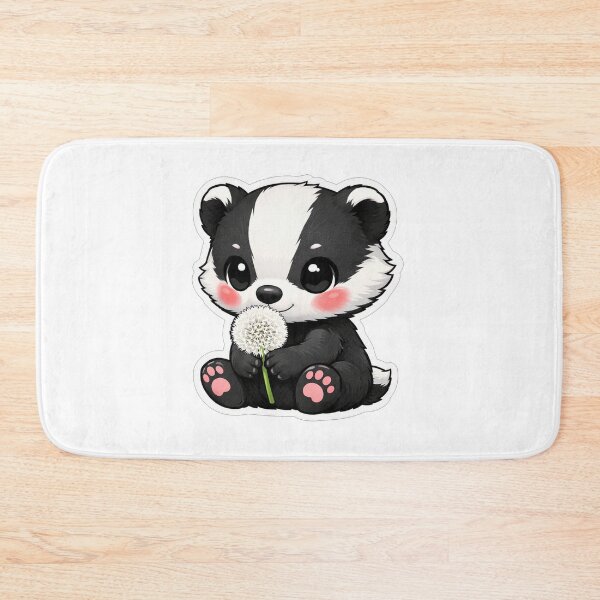 Item preview, Cute Baby Badger Holding White Flower designed and sold by Owcomm.