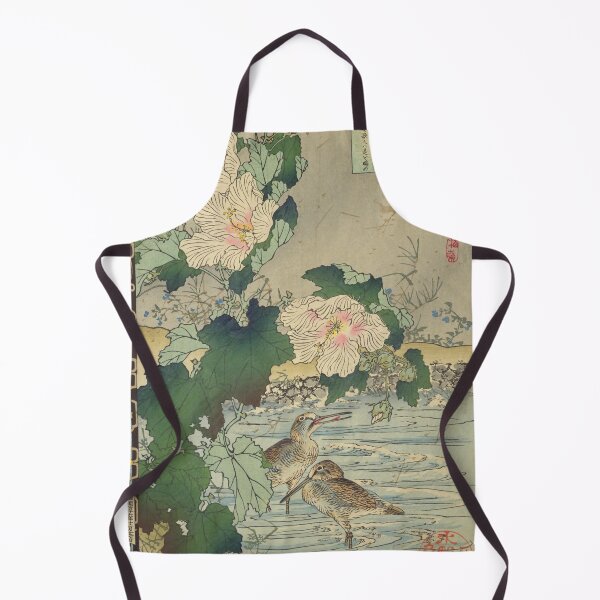 Item preview, Japanese Snipe and Cotton Rose - Bairei Kono Vintage Art No. 25 designed and sold by UkiyoInkStudio.