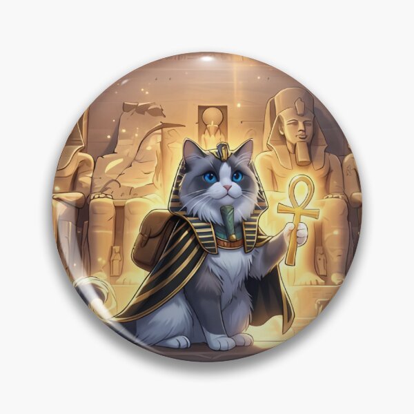 Item preview, Abu Simbel Temple Ankh Ragdoll Badge: Key to Life designed and sold by MossyAndPearl.