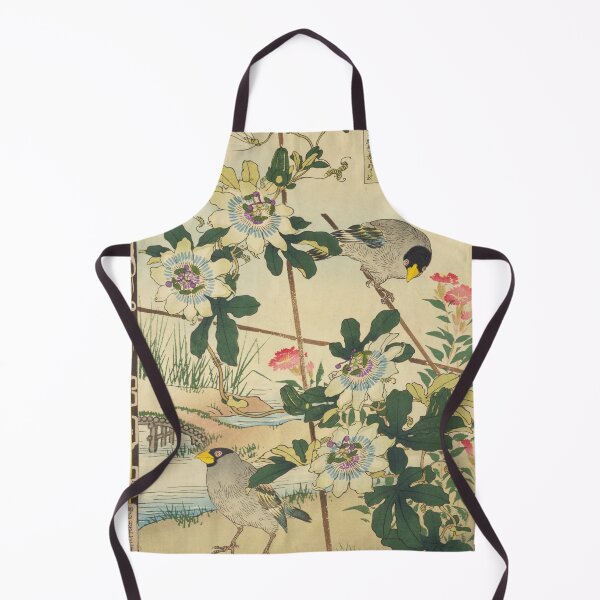 Item preview, Japanese Grosbeak and Passion Flower - Bairei Kono Vintage Art No. 26 designed and sold by UkiyoInkStudio.