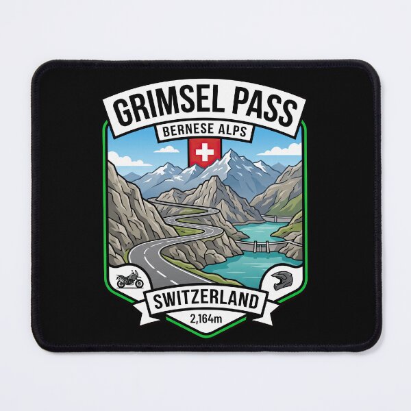 Item preview, Grimsel Pass Motorcycle Touring Switzerland Print designed and sold by enzoade.