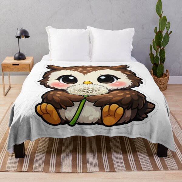 Item preview, Cute Baby Owl Holding White Dandelion designed and sold by Owcomm.
