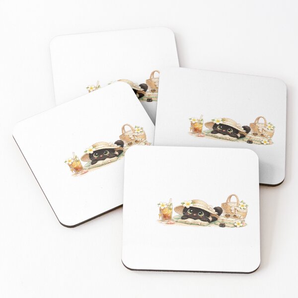 Item preview, Cute Summer Reading Black Cat designed and sold by AuudiVasustudio.