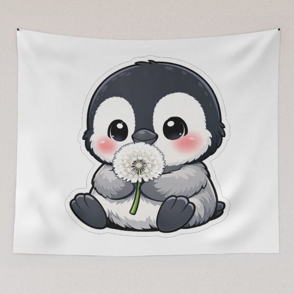 Item preview, Cute Baby Penguin Holding A Dandelion designed and sold by Owcomm.