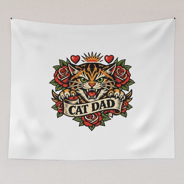 Item preview, Cat Dad Tattoo Style designed and sold by teemix.