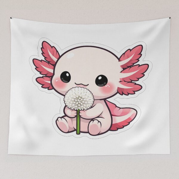 Item preview, Cute Axolotl Holding A Fluffy Dandelion designed and sold by Owcomm.