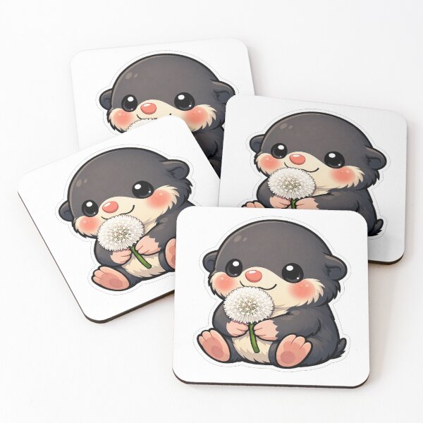 Item preview, Cute Little Mole Holding White Dandelion designed and sold by Owcomm.