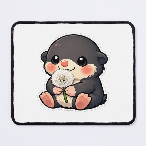 Item preview, Cute Little Mole Holding White Dandelion designed and sold by Owcomm.