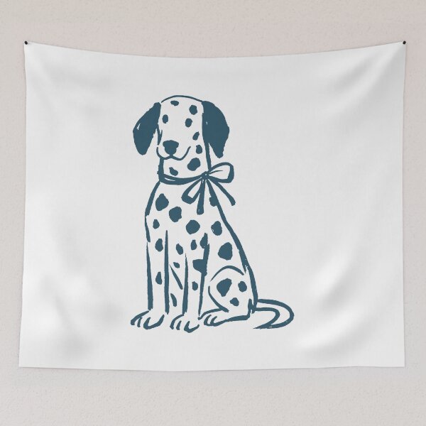Item preview, Sitting Dalmatian with a Bow Doodle Art designed and sold by evrakursaine32.