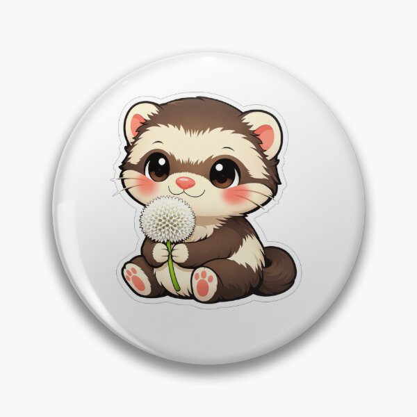 Item preview, Cute Ferret Holding A White Dandelion designed and sold by Owcomm.