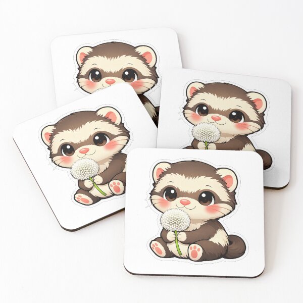 Item preview, Cute Ferret Holding A White Dandelion designed and sold by Owcomm.