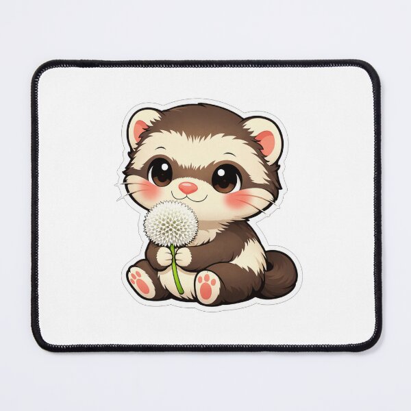 Item preview, Cute Ferret Holding A White Dandelion designed and sold by Owcomm.