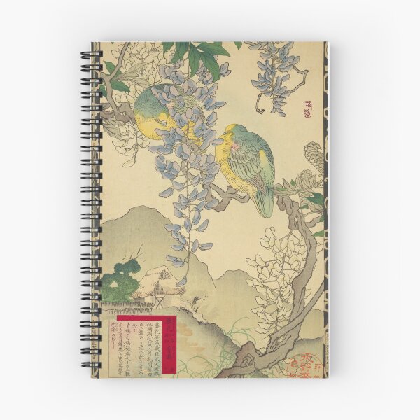 Item preview, Japanese Turtle Dove and Wisteria - Bairei Kono Vintage Art No. 31 designed and sold by UkiyoInkStudio.