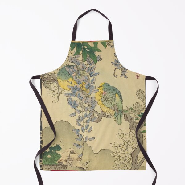 Item preview, Japanese Turtle Dove and Wisteria - Bairei Kono Vintage Art No. 31 designed and sold by UkiyoInkStudio.