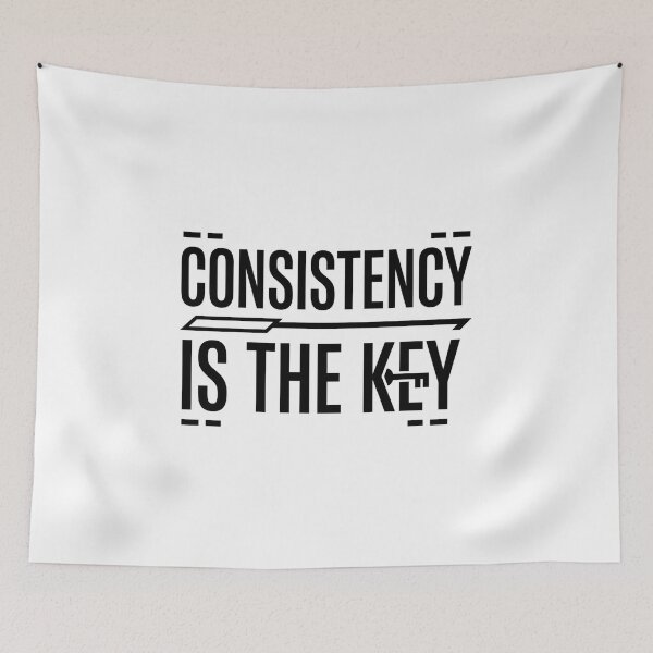 Item preview, Consistency Is The Key Motivational Mindset Quote Graphic designed and sold by TeeStyle.mr.