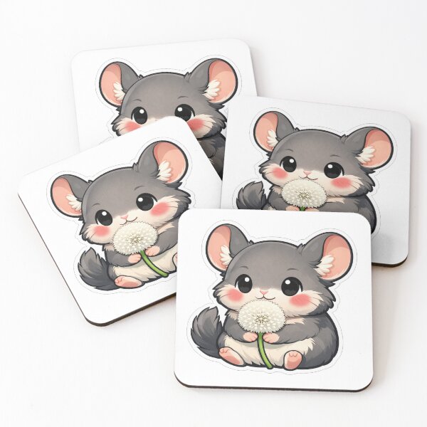 Item preview, Cute Little Chinchilla Holding A Dandelion designed and sold by Owcomm.