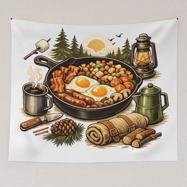 Item preview, Breakfast in a cast iron skillet designed and sold by Daily Quirk.