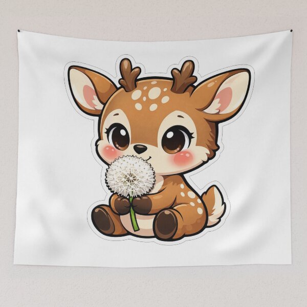 Item preview, Cute Baby Deer With White Dandelion designed and sold by Owcomm.