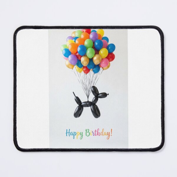 Item preview, Black dog balloon cute kawaii adorable funny happy birthday meme  designed and sold by CheeseBlueprint.